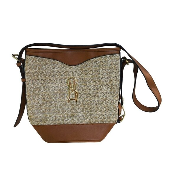 Steve Madden BTeena Limited Edition Straw Woven Vegan Leather Crossbody Bag - Picture 1 of 10